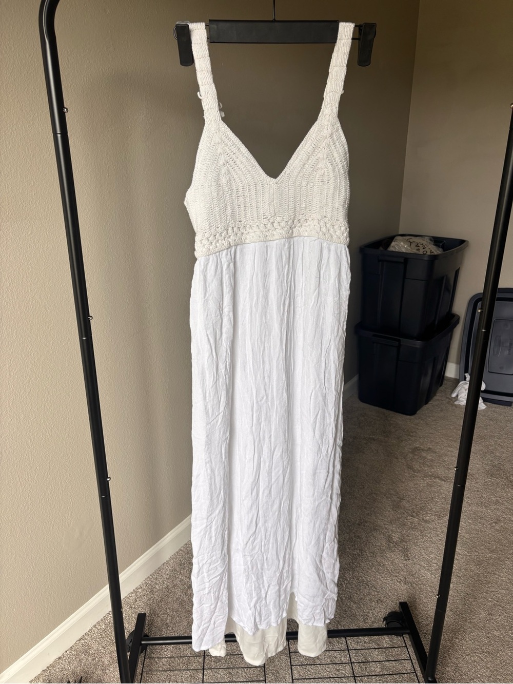 Sincerely Jules White Crochet Bodice Maxi Dress